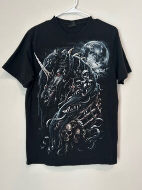 Spiral Direct Black Unicorn Medium Black T-shirt
